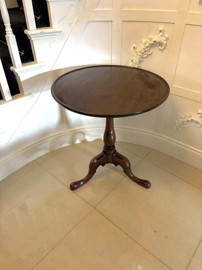 Antique English Georgian Mahogany Tripod Lamp Table